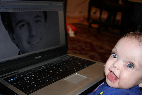 Look how handsome he is, Mommy!